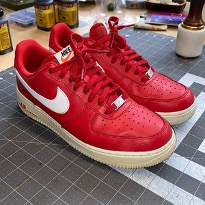 Premium Nike Air Force 1s Red, White men’s size 8